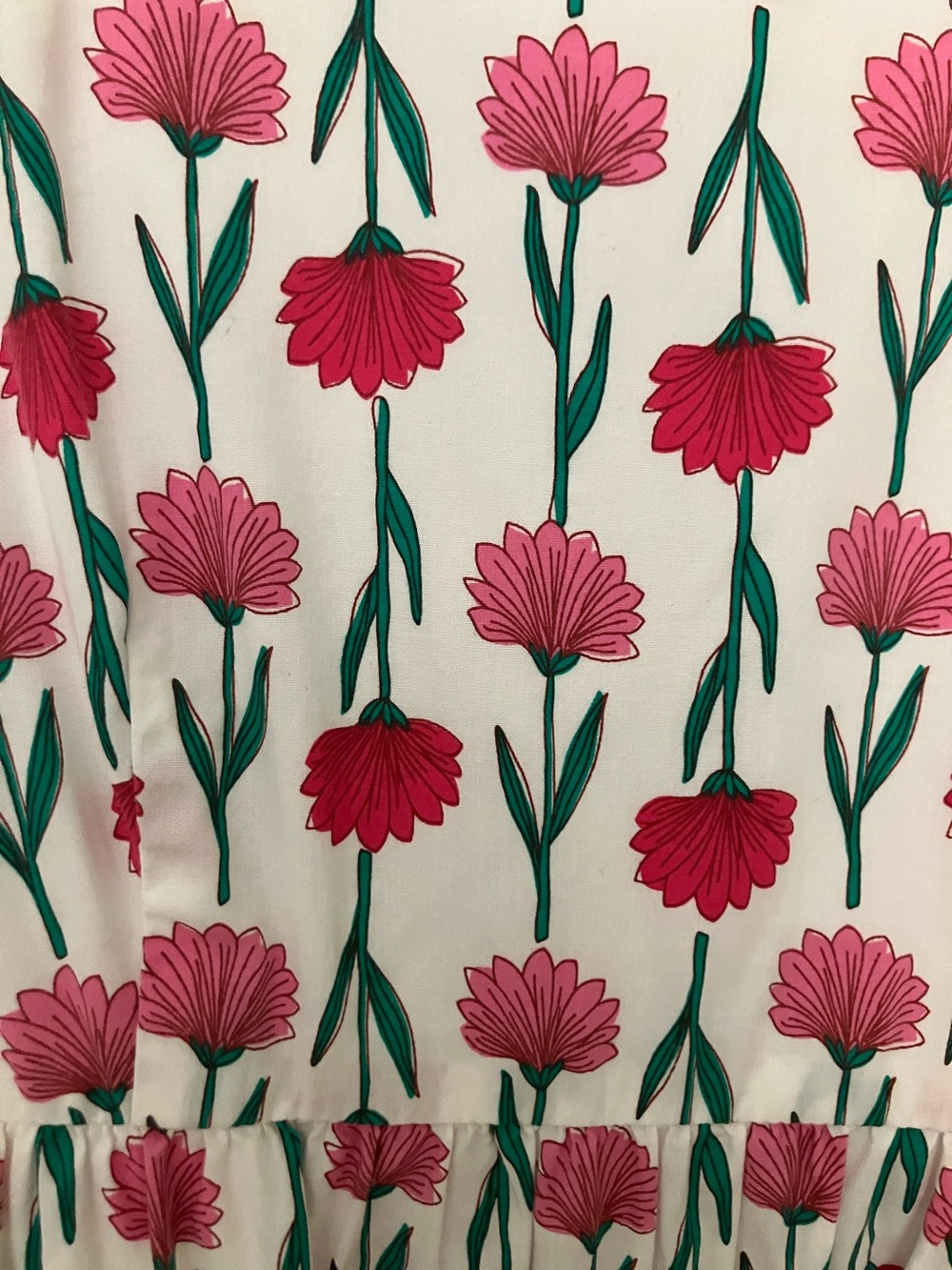 J. Crew White Midi Dress with Pink Floral Tulip Print - Picture 2 of 5